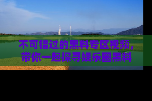 不可错过的黑料专区视频，带你一起探寻娱乐圈黑料