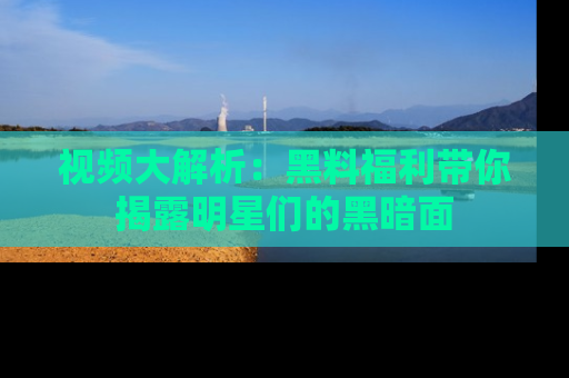 视频大解析:黑料福利带你揭露明星们的黑暗面
