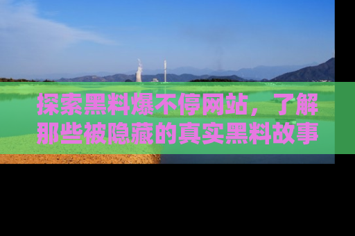 探索黑料爆不停网站，了解那些被隐藏的真实黑料故事