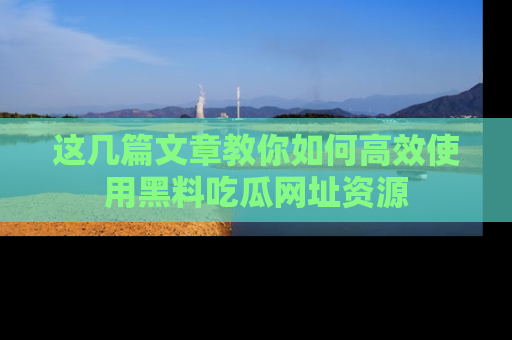 这几篇文章教你如何高效使用黑料吃瓜网址资源